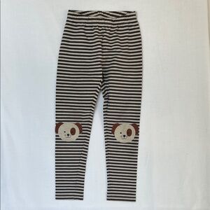 Hanna Andersson Striped Puppy Appliqué leggings